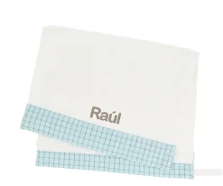 Toalla Guardería Nordic Check Blue Personalizable