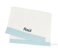 Toalla Guardería Nordic Check Blue Personalizable