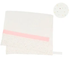Toalla Guardería Rainbow Dots Rosa Personalizable