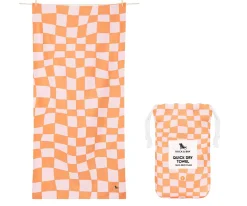 Toalla Playa Extra Large Microfibra Summer Check Naranja Personalizable
