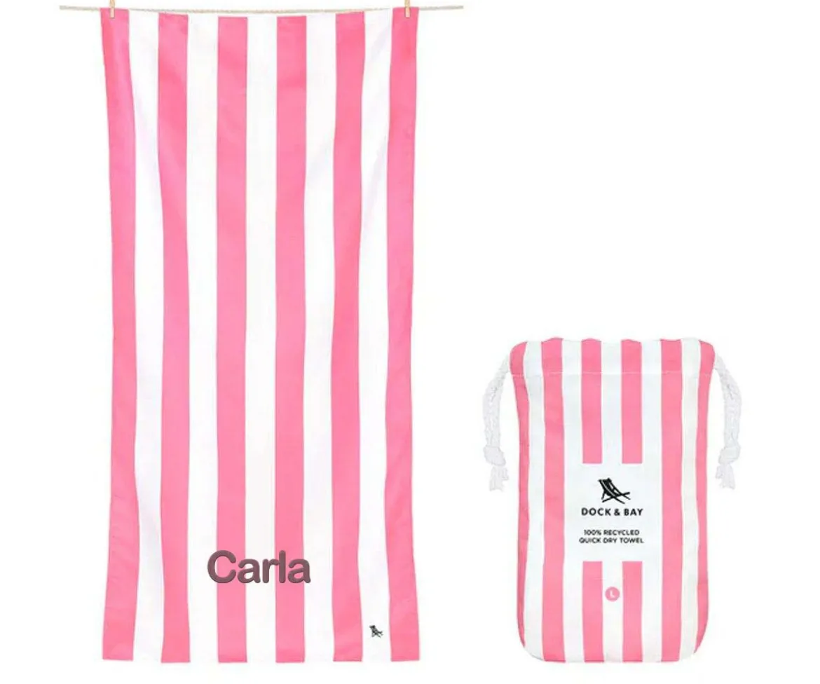 Toalla Playa Large Microfibra Cabana Malibu Pink Personalizada