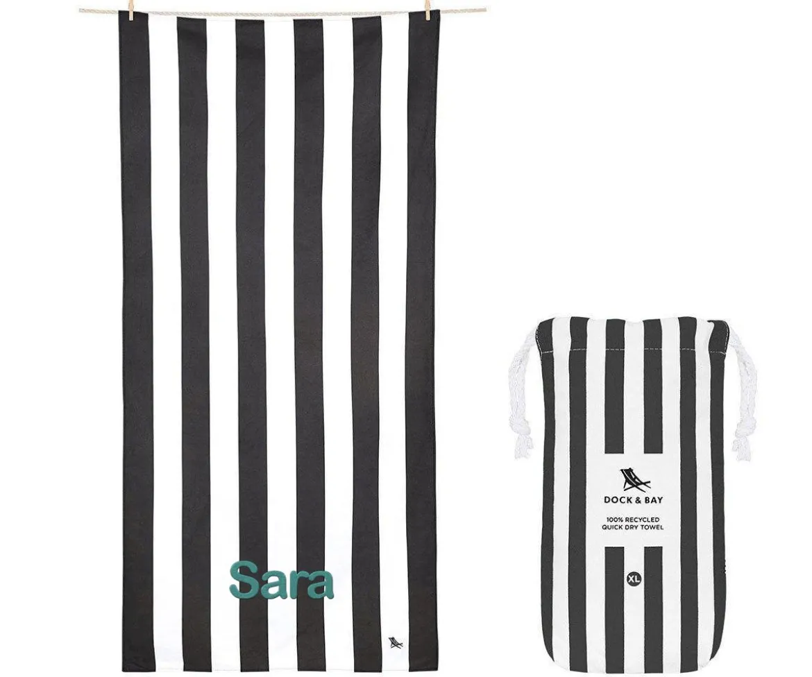 Toalla Playa Large Microfibra Cabana Negra Personalizable