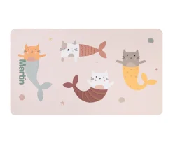 Toalla Playa Microfibra Mermaid Cats Personalizable