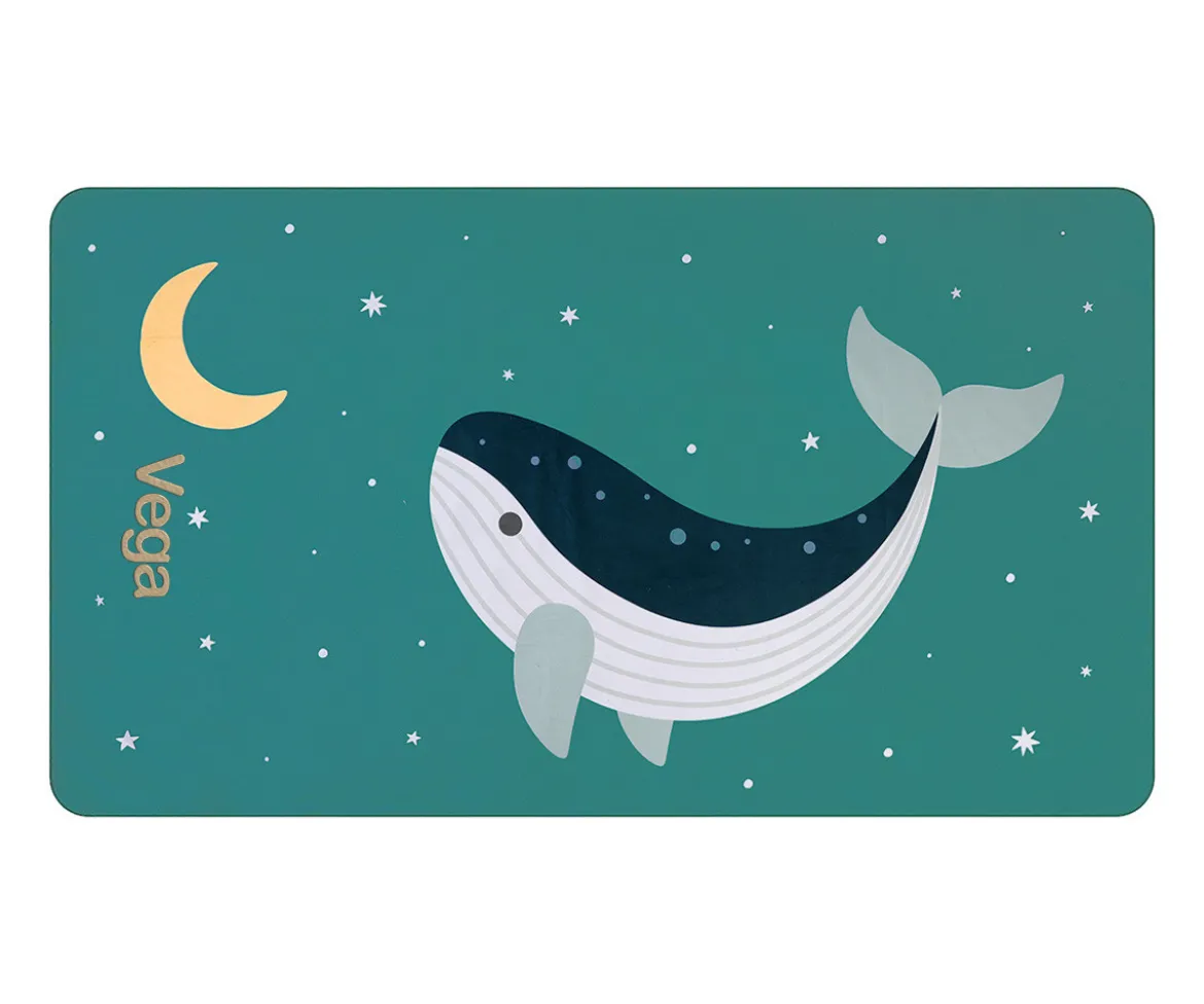 Toalla Playa Microfibra Whale Teal Personalizable