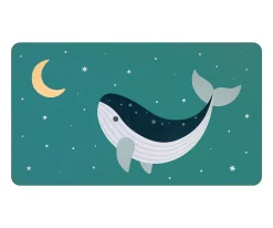 Toalla Playa Microfibra Whale Teal Personalizable