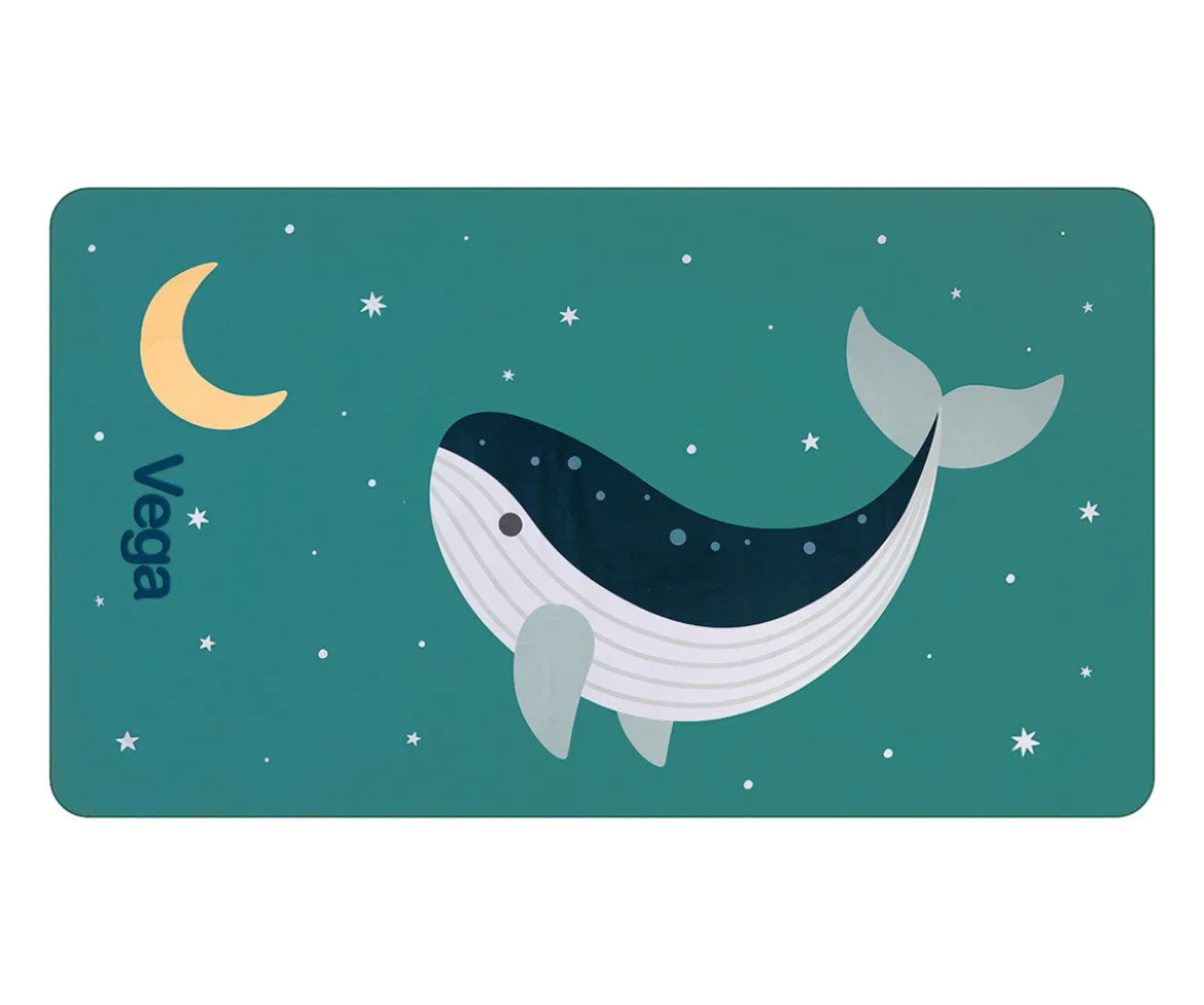Toalla Playa Microfibra Whale Teal Personalizable
