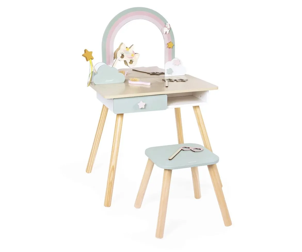 Tocador Unicornio de Madera y Accesorios