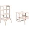 Torre Aprendizaje Montessori Mesa y Silla Blanco/Plateado