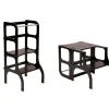 Torre Aprendizaje Montessori Mesa y Silla Negro/Plateado