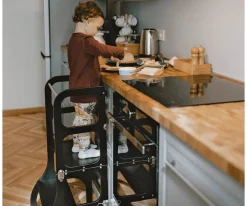 Torre Aprendizaje Montessori Mesa y Silla Negro/Plateado