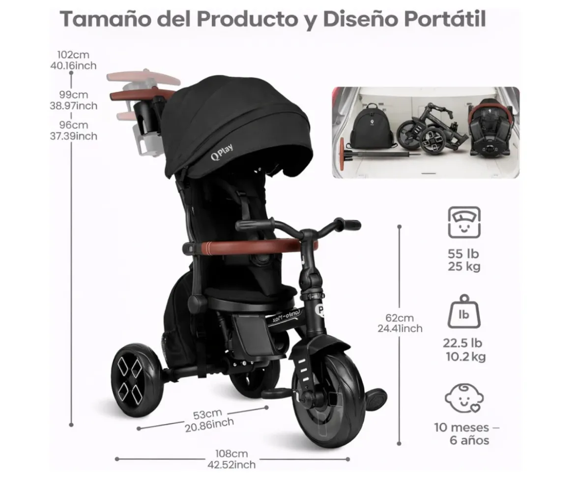 Triciclo Evolutivo Confo Max 8 en 1 Beige