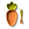Vajilla Infantil Plato y Cuchara de Madera Cathy The Carrot