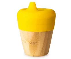 Vaso Bambú Amarillo con Tapa 190ml