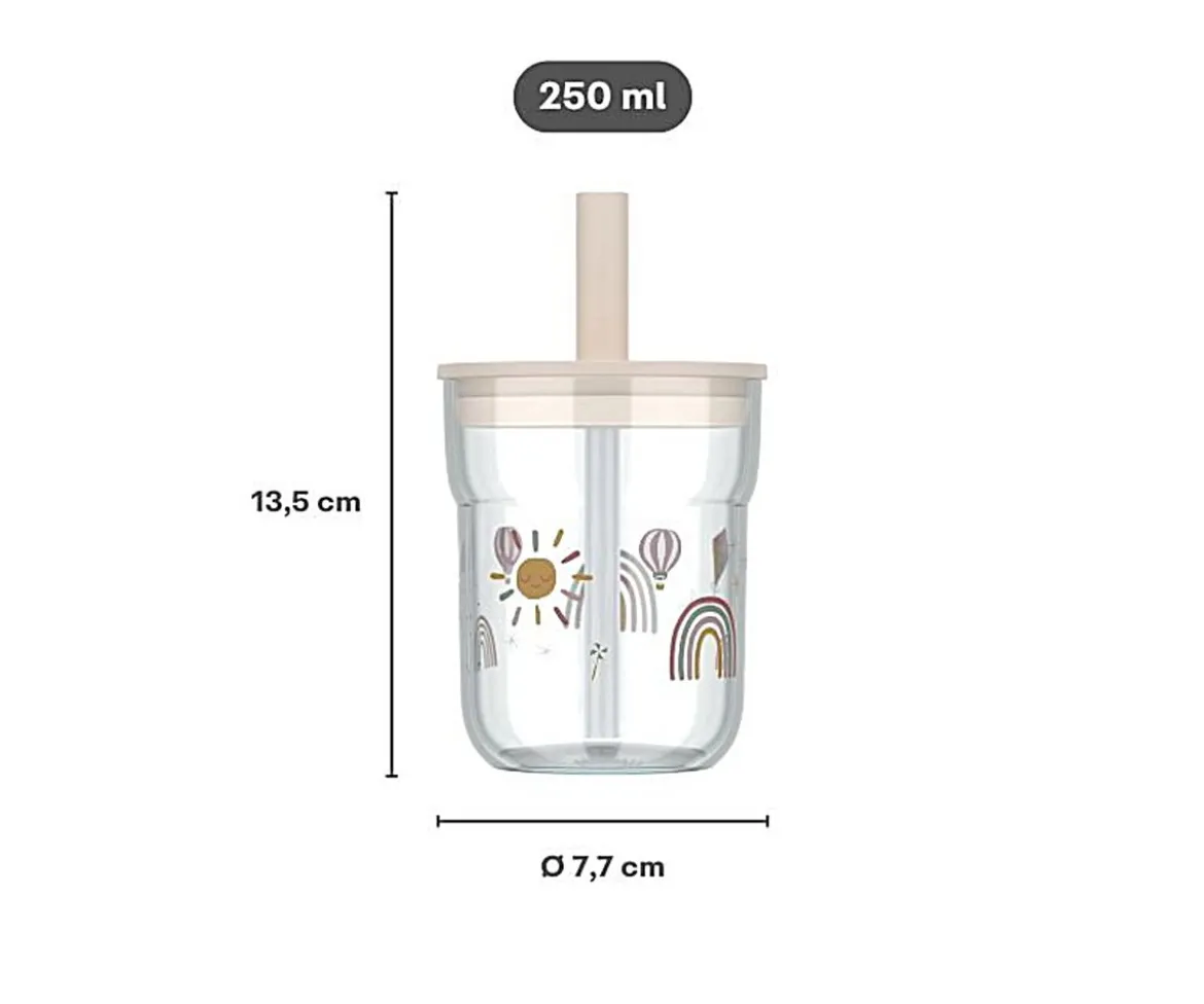 Vaso con Pajita Mio Sunshine & Rainbow 250 ml