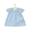 Vestido Sabrina Vichy Azul para Muñeco Babies 28 cm